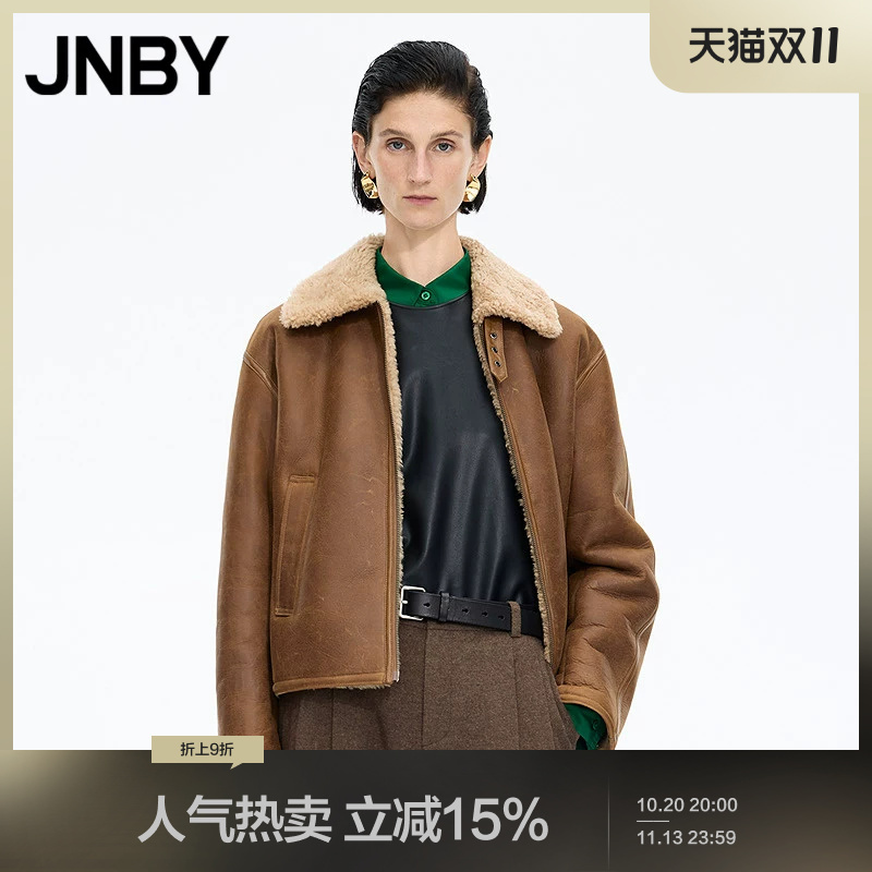 Jnby/Jiangnan Cloth Sheepskin Leather Jacket Women's Fur Integrated Short Jacket Retro Fashionable 5P0A10990