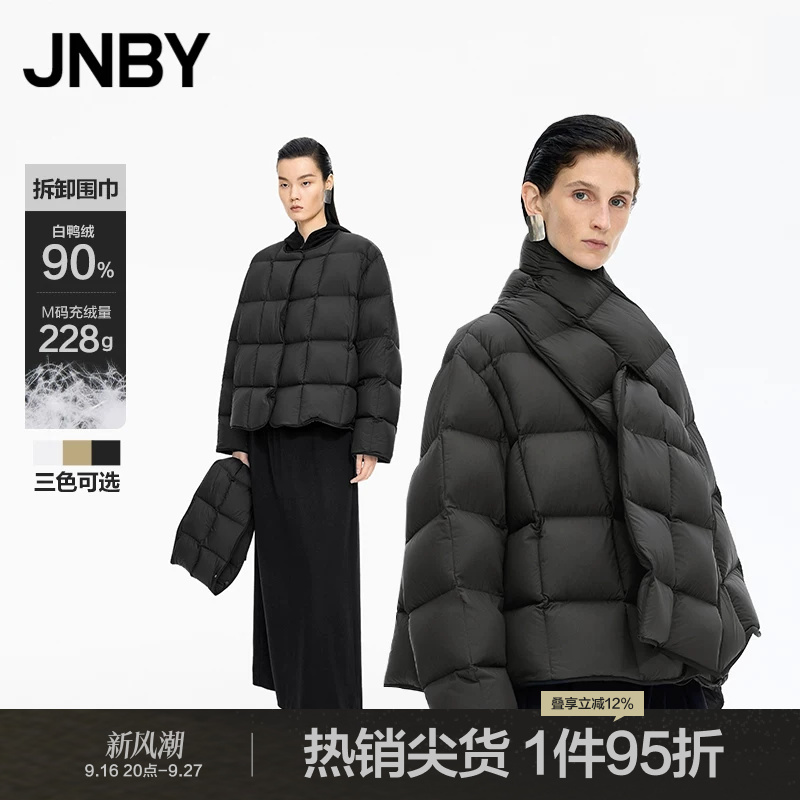 [Free Scarf] Jnby/Jiangnan Clothing Winter Short down Jacket Loose Blocky Coat 5P0C14030
