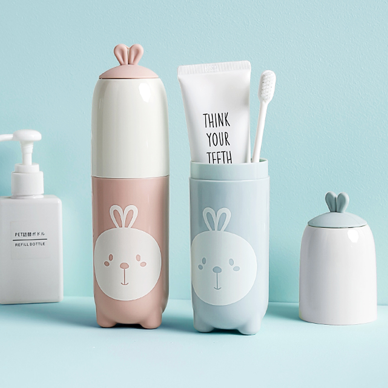 Toothbrush Box Travel Wash Mouth Cup Set Creative Portable Toothbrush Storage Box Cute Student Tooth Tube Couple Cup