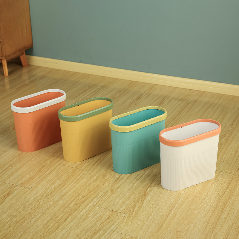 Household crevice trash can Nordic style ins powder room toilet modern minimalist living room kitchen plastic ring tube - Taobao