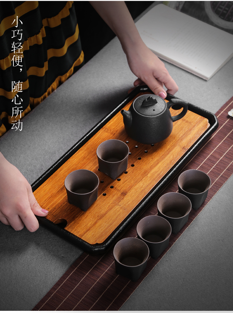 Japanese dry plate of tea sets weight bamboo dry terms ceramic tea tray household contracted kung fu tea set storage type bamboo pallets