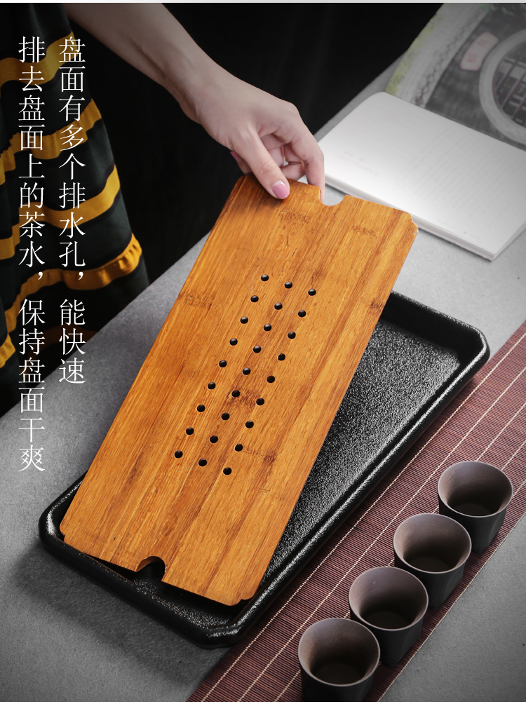 Japanese dry plate of tea sets weight bamboo dry terms ceramic tea tray household contracted kung fu tea set storage type bamboo pallets