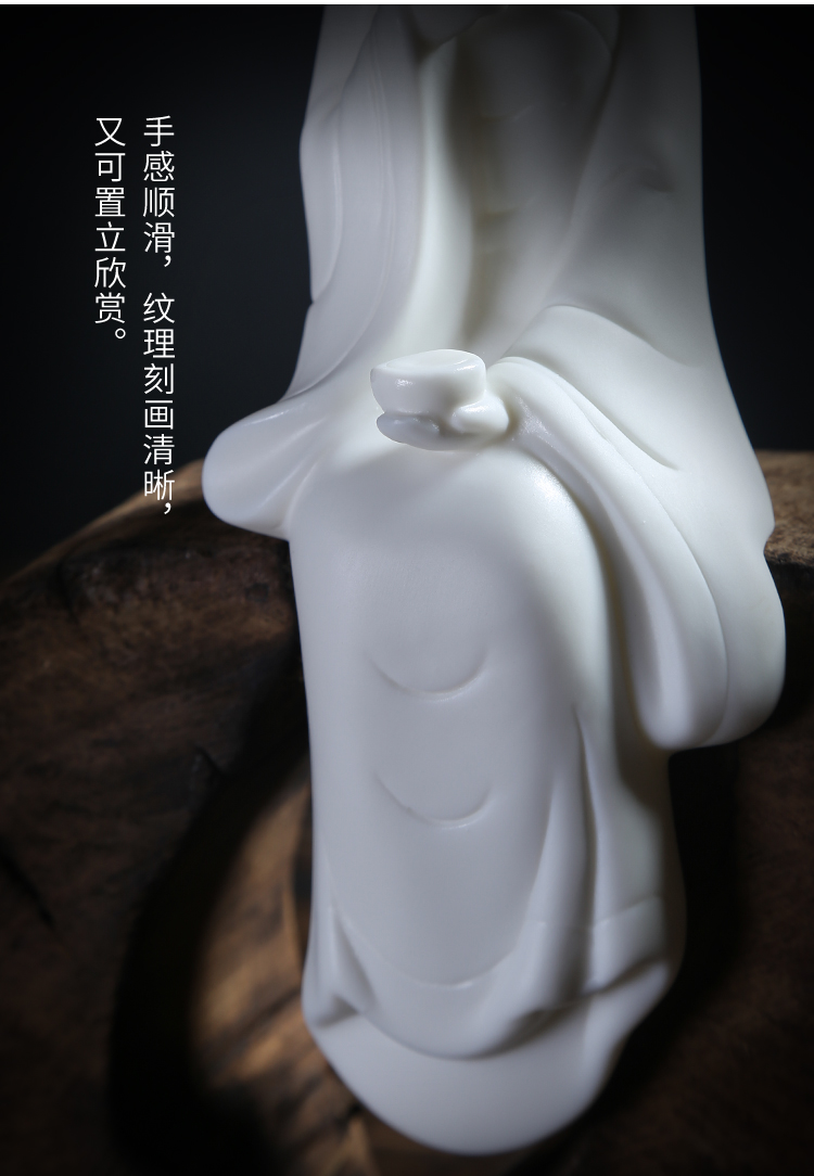 Lin Xiaowei dehua white porcelain creative character unique American ceramic crafts new Chinese style tea pet sitting room furnishing articles
