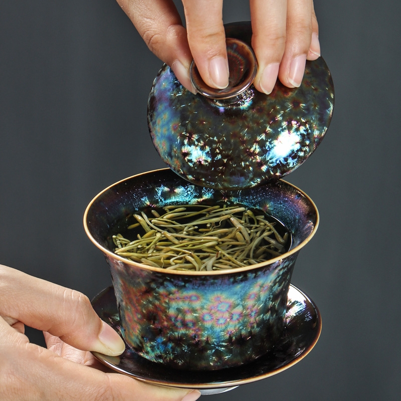 Colorful ceramics tureen tea cup bowl kung fu tea sets spare parts teapot only three large bowl of tea