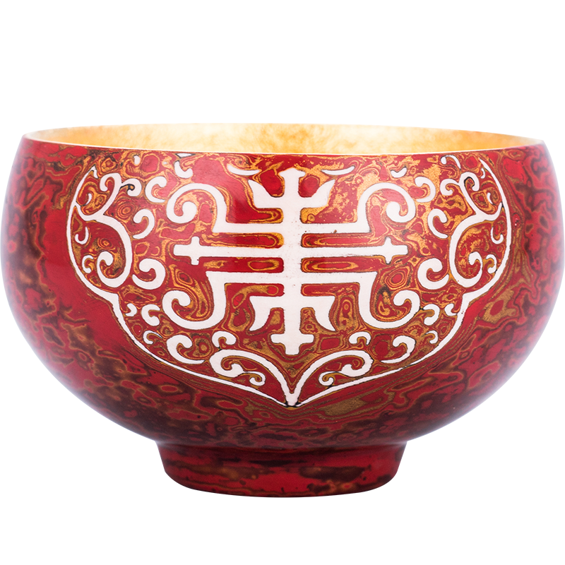 Fuzhou lacquer ware tea pure manual embossment master cup Chinese style restoring ancient ways Chinese lacquer bonanza violet arenaceous rhinoceros leather paint cups