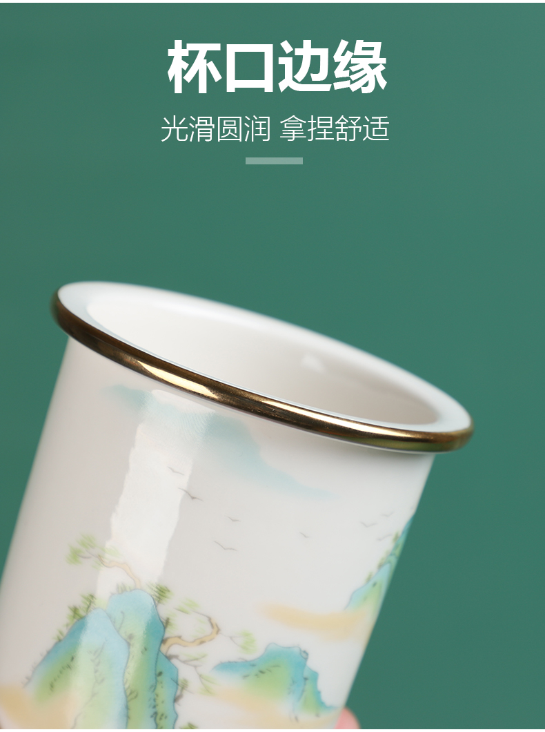 Creative glass heat - resistant glass keller enamel - lined filter office cup cup wood handle tea cup