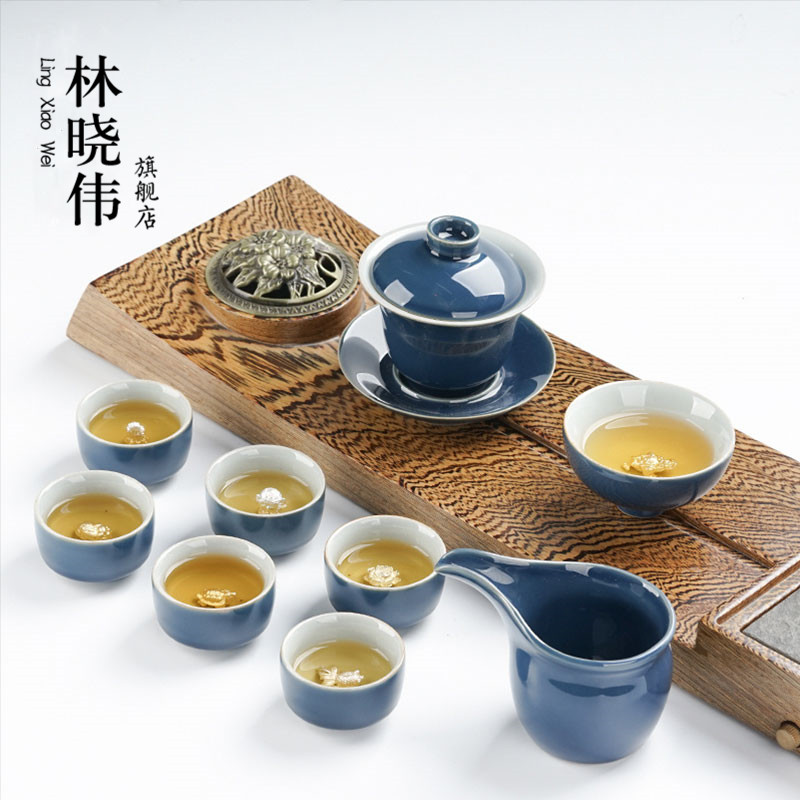 Tea set household iron tyres with silver restoring ancient ways of a complete set of high - end gift kung fu Tea silver cup teapot