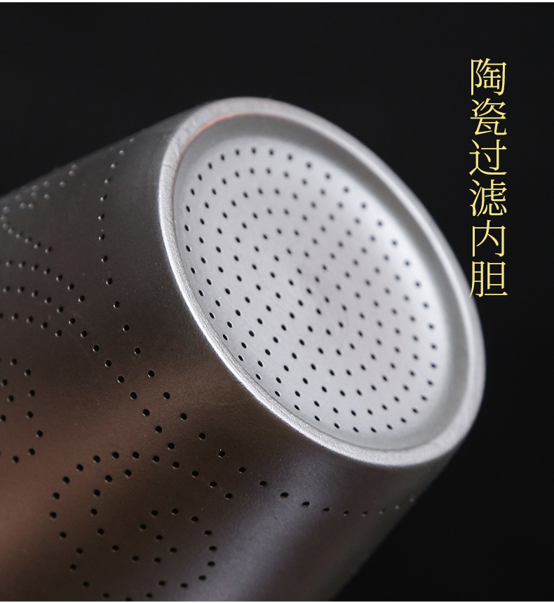 Build water purple pottery cup with cover large capacity pure manual separation filter tea mugs office violet arenaceous glass