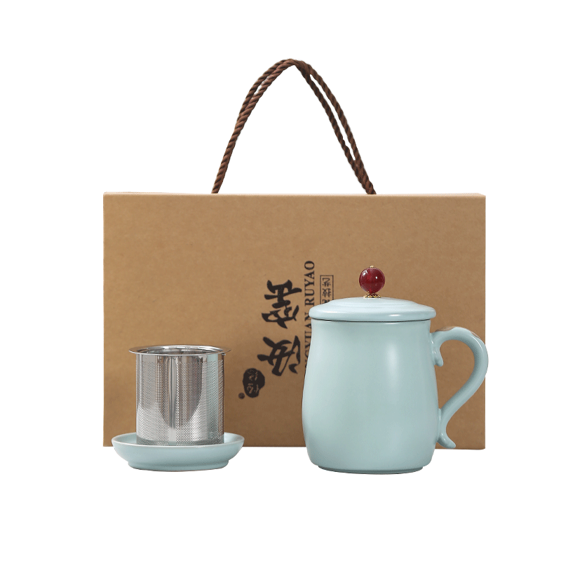 Your up tasted silver gilding office cup tea cup with lid cup large capacity office ceramic filtering water separation