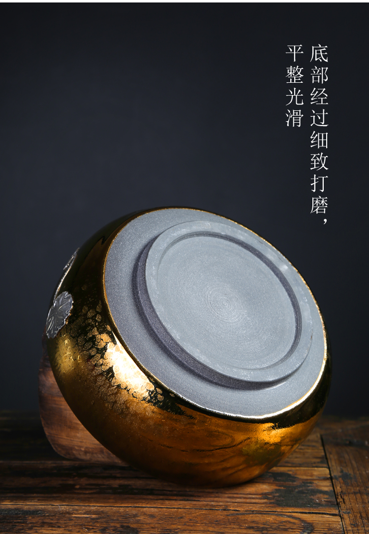 Lin Xiaowei gold tea wash to household with silver pen XiCha sea tea taking with zero detong cylinder ceramic bowl with water washing dishes
