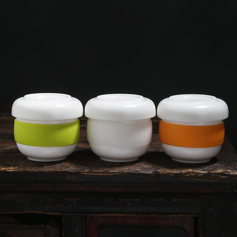 Lin Xiaowei dehua white porcelain crack glass ceramic a pot cup suet jade kung fu tea set portable travel home
