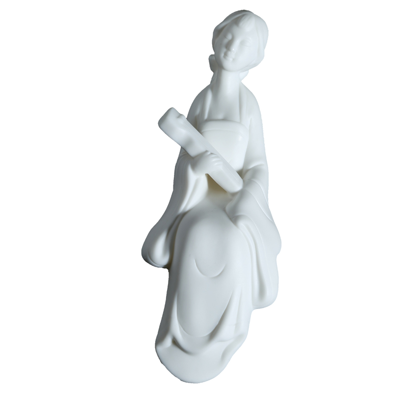 Lin Xiaowei dehua white porcelain creative character unique American ceramic crafts new Chinese style tea pet sitting room furnishing articles