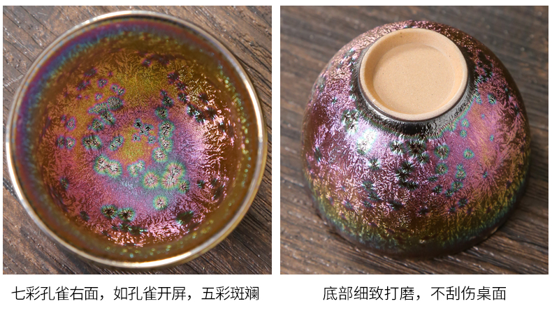 High - end kung fu tea set 7 see colour built lamp light much fine gold teapot teacup mix of a complete set of ceramic creative gift