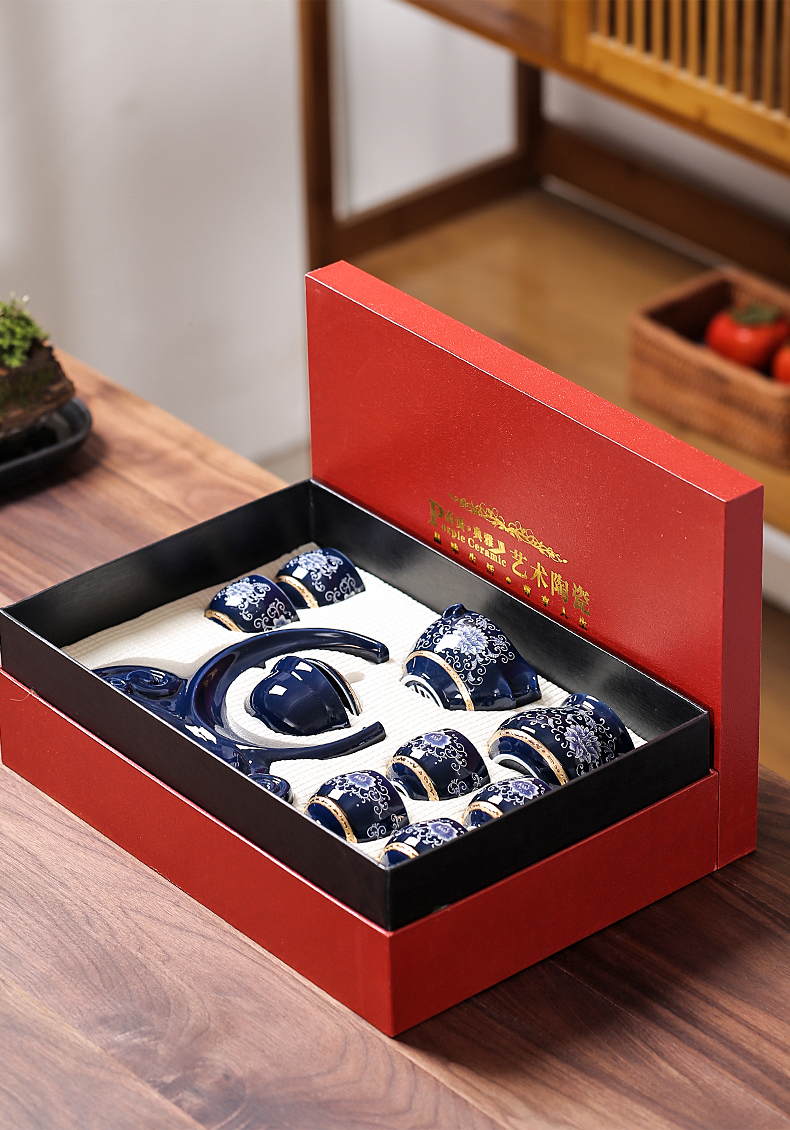 Jingdezhen coppering. As silver tea set home office automatic ceramic lazy teapot hot silver kung fu tea cups