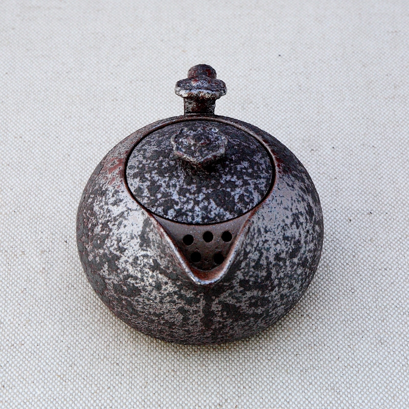 Antique rust glaze ceramic teapot tea machine manual teapot wishful pot of restoring ancient ways kung fu tea set coarse pottery pot type