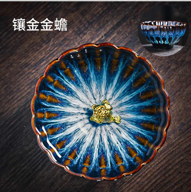 Build light ceramic cups tea master cup sample tea cup single cup with silver, silver whitebait cup bowl up CPU marigold