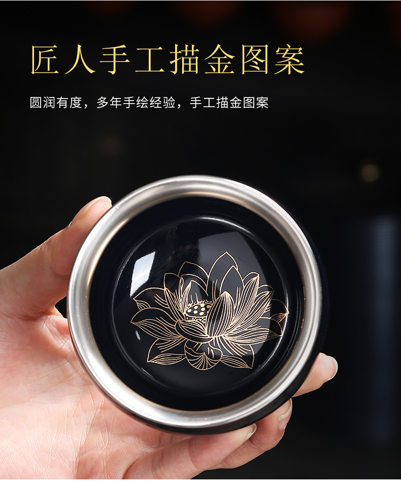 Lin Xiaowei tasted silver gilding kung fu tea cup built light ceramic bowl, master sample tea cup cup manually Japanese home