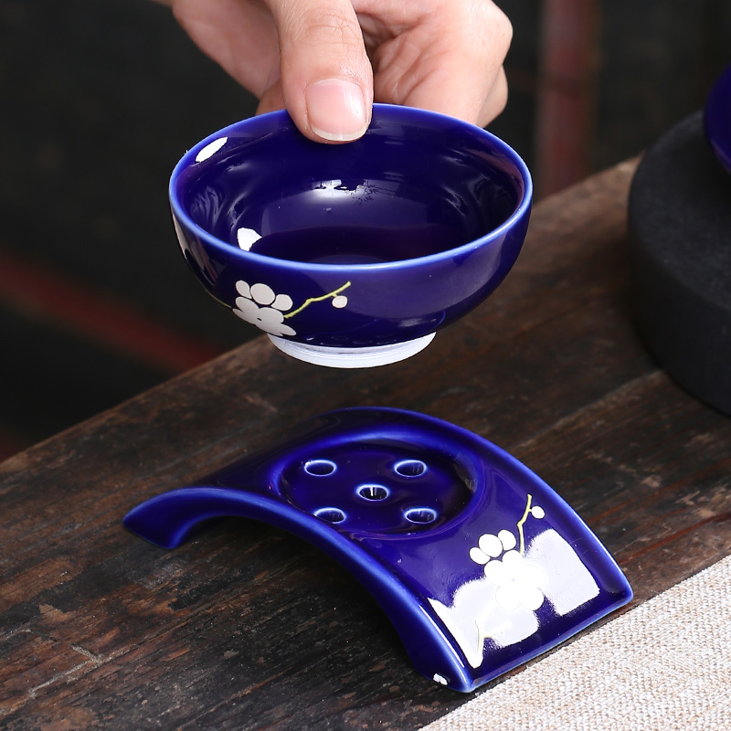 Ji blue ceramic) filter screen saucer kung fu tea tea tea accessories make tea tea tea strainer isolation device