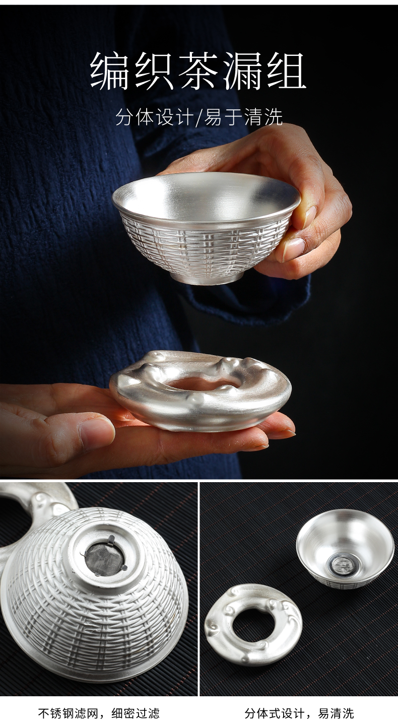 Undressed ore purple sand tea tasted silver gilding kung fu tea sets, home office 999 contracted teapot tea cups