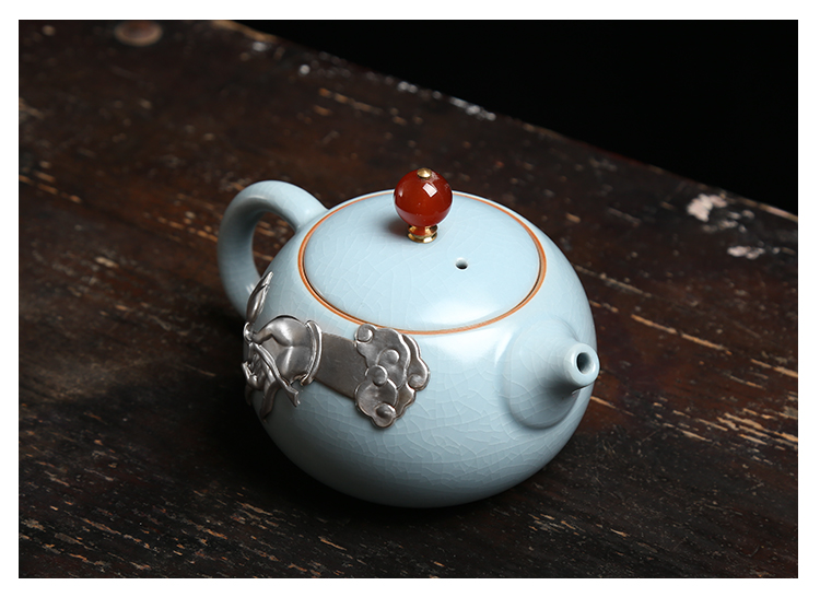 Your up checking silver teapot Japanese start the porcelain pot of tea ware ceramic girder kung fu tea pot