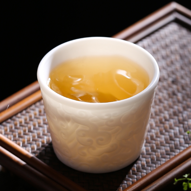 Dehua white porcelain teacup kung fu tea set suet white ceramic sample tea cup master cup single CPU use contracted household