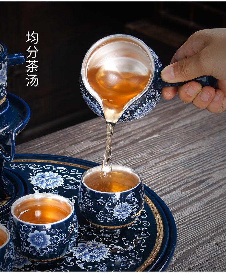 Ji LanLiu master cup sample tea cup silver cup ceramic kung fu tea set manual 999 sterling silver cup single cup of tea