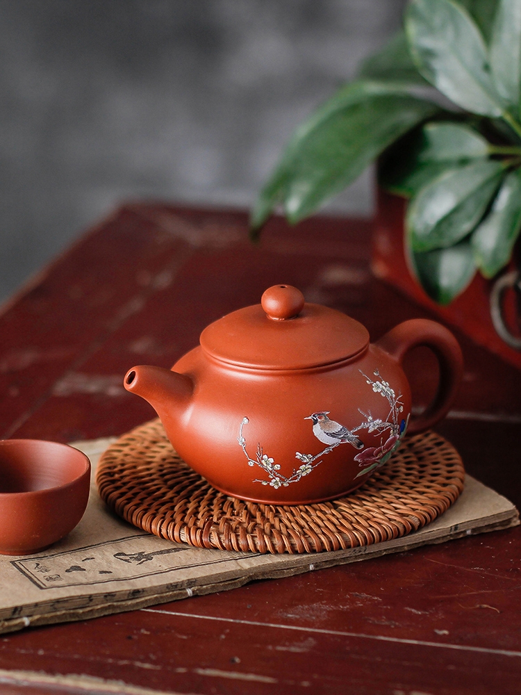 Yixing clay it zhu, single pot of checking tea kungfu high - capacity xi shi pot small teapot tea set