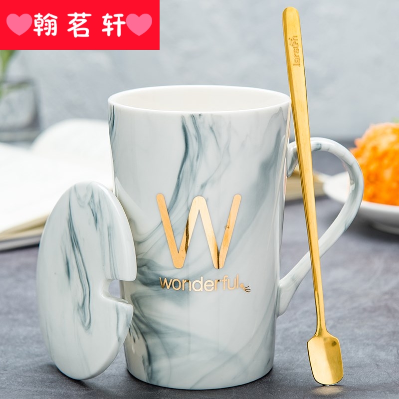 Ladle cover contracted wind fresh mugs with trend. The cup Nordic ceramic office literary restoring ancient ways