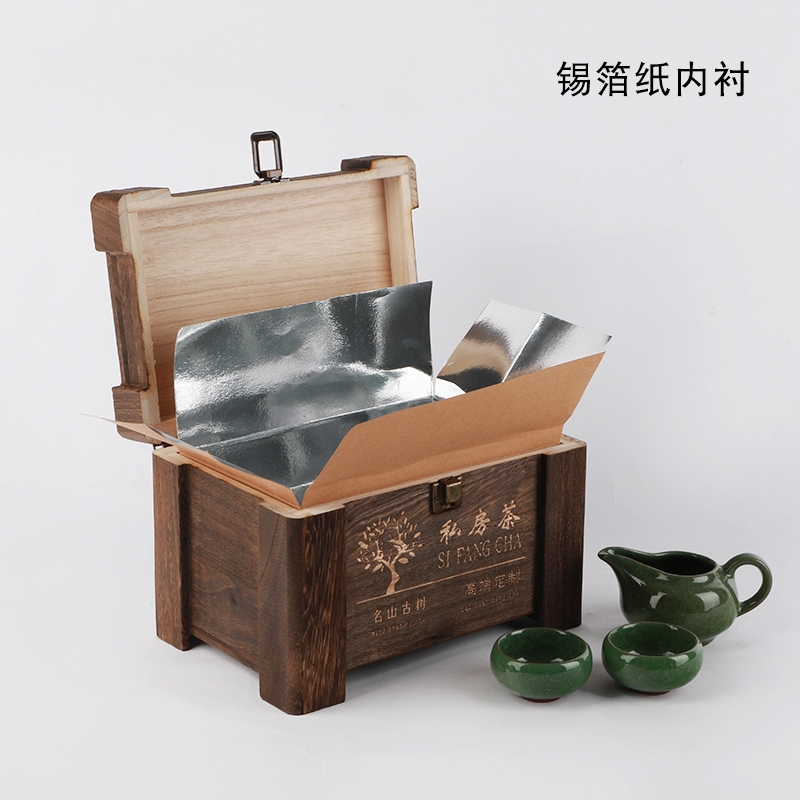 Tea box packing box aneroid wooden box, solid wood Tea loose Tea, black Tea box pu 'er Tea box general packaging