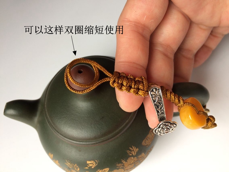 Double gourd ladle lid lashing kung fu tea cup with lid cord rope are it lashing the teapot lid cup