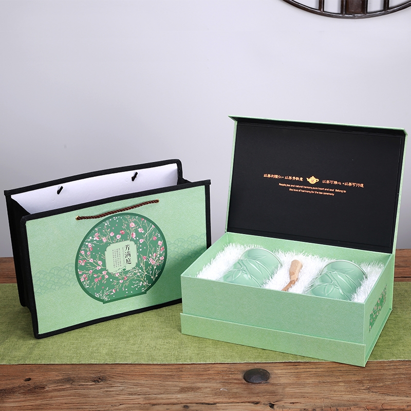 Ceramic pot of tea packaging laoshan green tea tea xihu longjing "biluochun" gift box maofeng tea aneroid xinyang maojian tea
