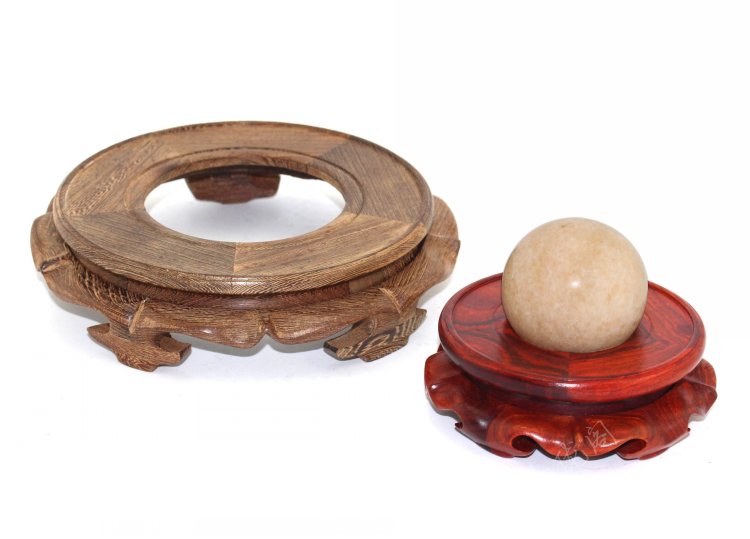 Mahogany round base, stone urn frame vase bonsai ceramic bottle gourd crystal ball real mywood furnishing articles