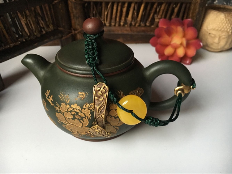 Double gourd ladle lid lashing kung fu tea cup with lid cord rope are it lashing the teapot lid cup