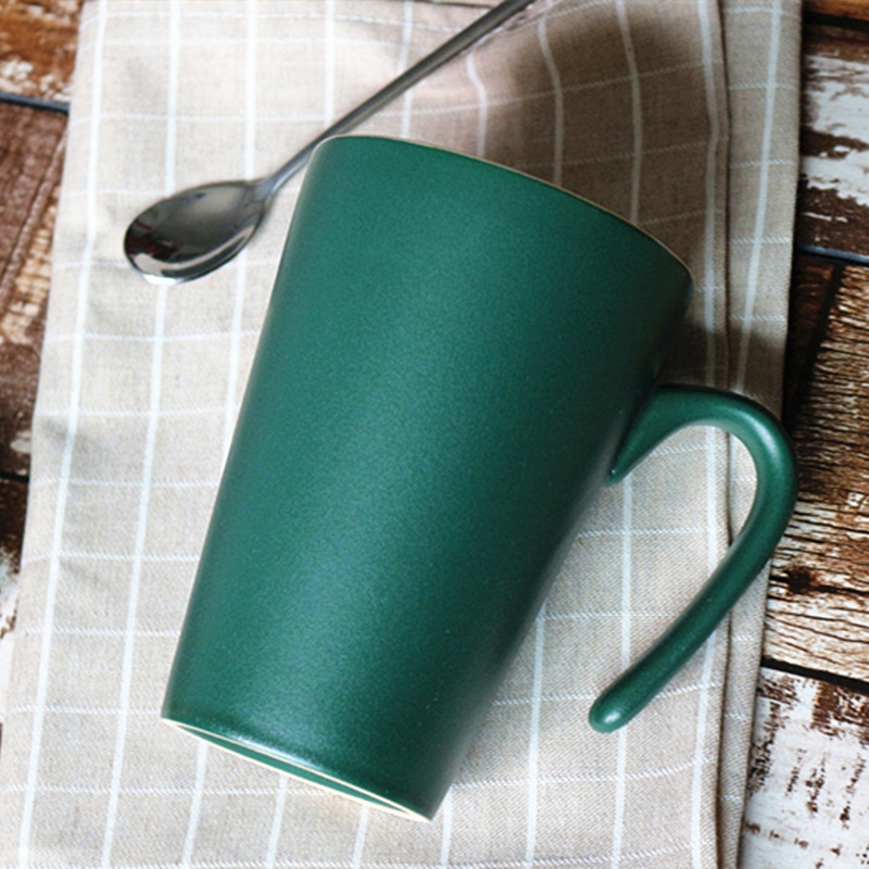 Ceramic cup 550 ml 】 【 big capacity mark cup glass Ceramic simple breakfast cup with cover porcelain cups