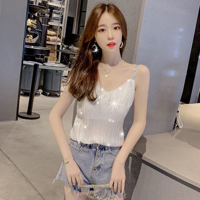 Small camisole women's inner and outer wear ins trendy summer 2022 new all-match sexy backless V-neck bottoming top