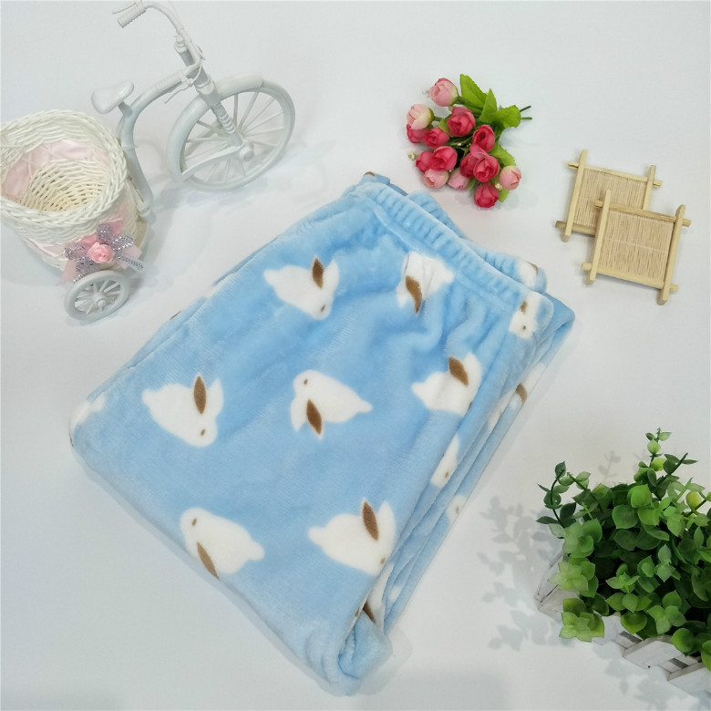 Mùa thu và mùa đông phụ nữ san hô lông cừu quần dày phim hoạt hình giản dị lỏng ngủ quần ấm nhà quần vành đai túi quần quần sịp