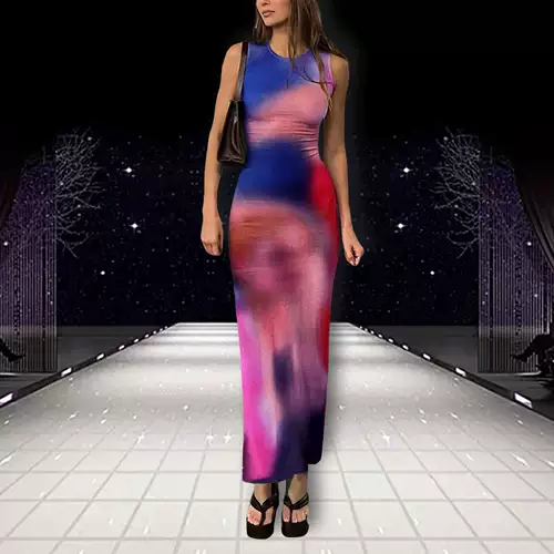 Maxi Dress Women Summercon Elegant Sexy Sexy Tie Dye наряды