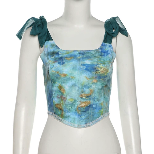 Top Y2K Retro Aesthetic Printed Top Top Elegant Banda