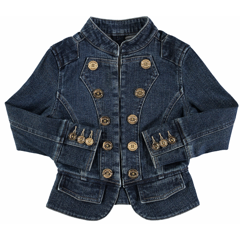 Anh Angels đối mặt với trường áo khoác denim giản dị mặc cô gái áo khoác dễ thương mới mùa xuân và mùa thu cho trẻ em