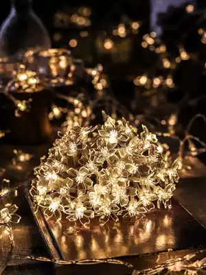Room decoration light string creative cherry blossom light string bedroom star light flashing light small light string net red light