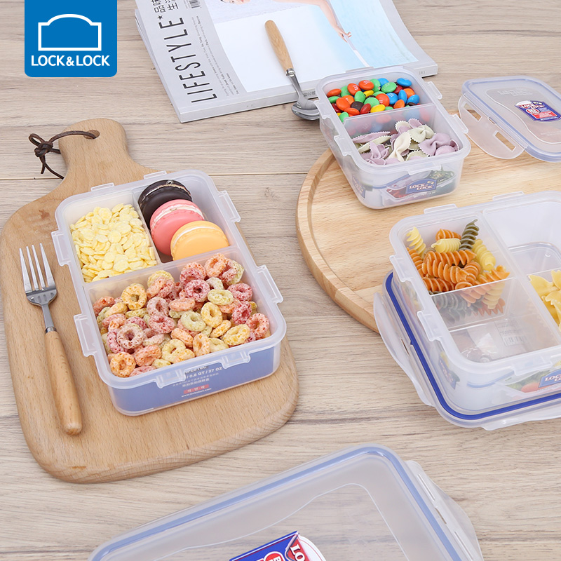 Music Buckle Music Buckle 3 Separated Plastic Preservation Box Large Capacity 2 6L Sealed Lunch Box Picnic Box HPL826C