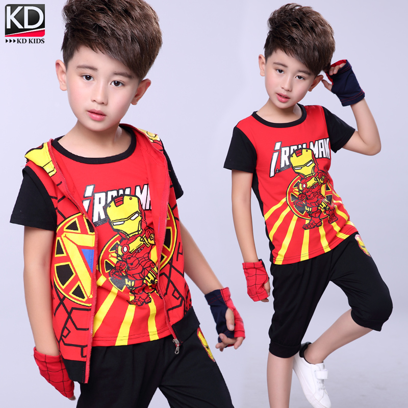 2020 mới 4 Summer Outfit 5 trai 6 Kids 7 Altman 8 Iron Man Quần áo 9 Sets 10 năm 11.