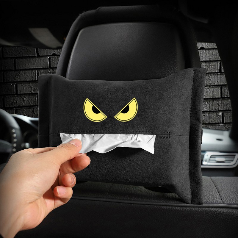 Turning fur car sanitary paper box Creative onboard seat back hanging paper towel box in car with seat-style napkin bag box cover