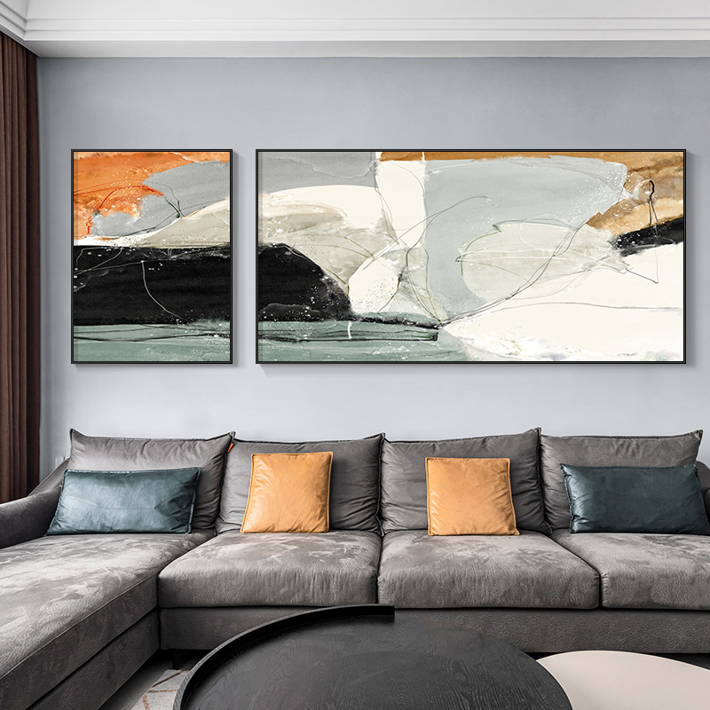 Nordic living room decorative painting modern minimalist abstract combination painting sofa background wall art mural atmospheric wall painting