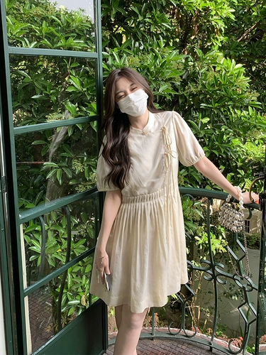 Летнее ципао, платье, юбка, приталенная кукла, корсет, китайский стиль, оверсайз