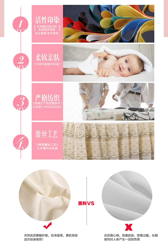 Giường bao gồm giường váy full bed bìa giường váy mảnh duy nhất công chúa váy ren loại non-slip ruffle 1.8x2.0 m giường