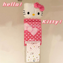 Xiaohongshus same kitty plush fabric tissue box set for home living room bathroom tissue box set round paper tissue box