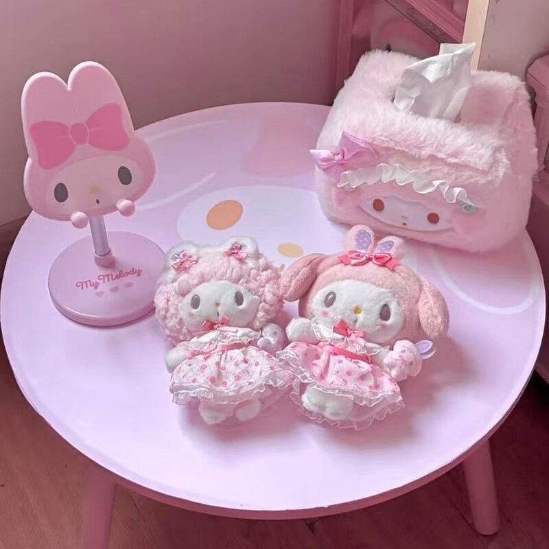 New My Melody Pink Cute Desk, Girly Bedroom Bedside Small Coffee Table, Home Living Room Sofa Small Round Table
