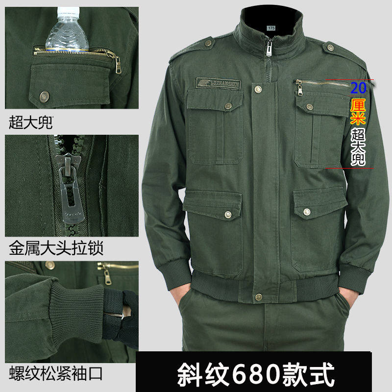 Factory direct sales work clothes suit male cotton tooling water electric welder wear-resistant dirty-resistant labor insurance top construction worker