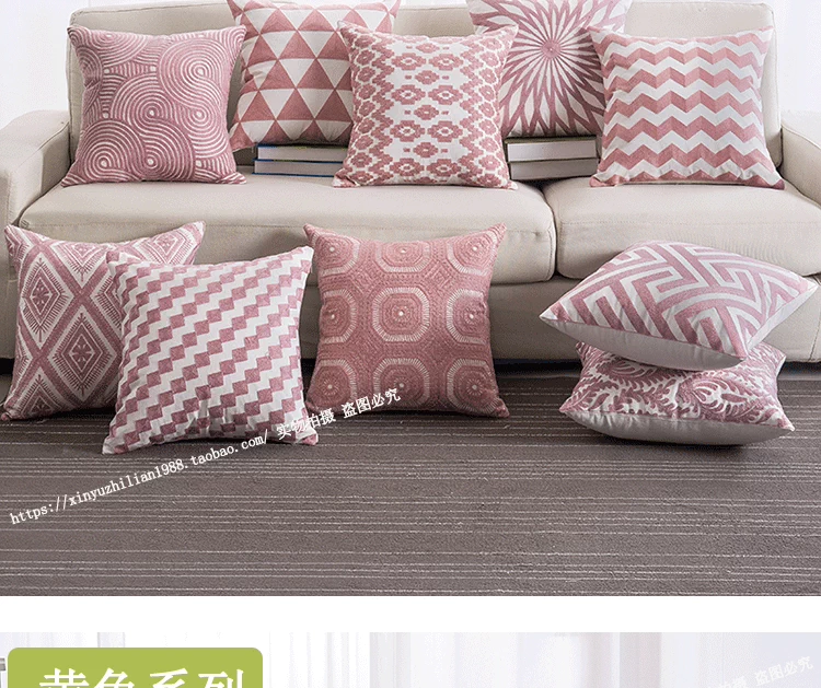 Khăn màu vàng thêu ba chiều lõi bông vải sofa xe giường đệm văn phòng trở lại ghế lười sofa